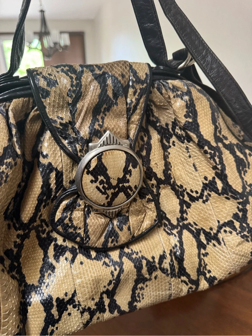 vintage Sharif Python Snakeskin Satchel Handbag  Authentic snakeskin